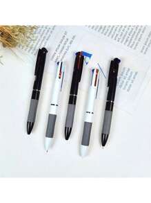 SHEIN 3 Black, 3 White + Beige Ballpoint Pen Pencil Case