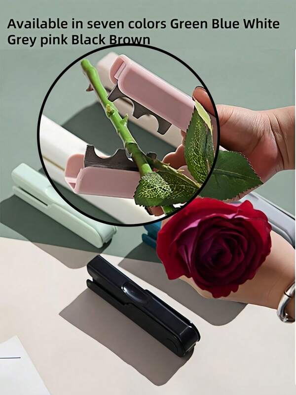 1 pieza Alicates quitapuntas de rosa, Quitaespinas profesional de rosa, Pelador de espinas de tallo de flor y hojas, Herramienta de jardinería portátil, Pelador de espinas de tallo de rosa, Limpiador de tallos de flores para arreglos florales y empaquetado de ramos, Jardín (Varios colores disponibles)