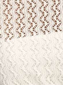 Nöista Elegante blusa de encaje a crochet con detalle de fruncido y mangas cortas. Perfecta para primavera-verano, eventos nupciales, graduaciones y looks de Pascua.