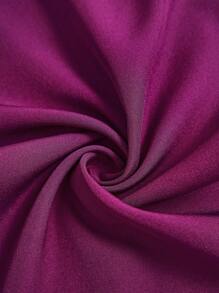 Seusyu Women Casual Solid Color Straight Leg Pants Fall Cloth For Women - Red Violet - View 3