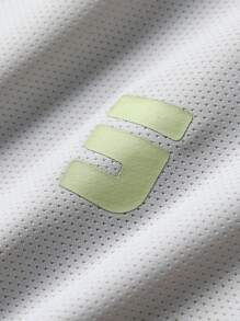 SHEIN 返校户外运动短袖T恤，儿童圆领拼色趣味字母印花T恤