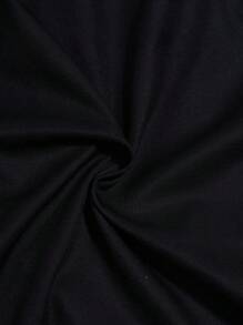 ROMWE MEN Prep Men's Contrast Color Patchwork Numeral Print Baseball Shirt + Casual Shorts 2pcs Set - Multicolor - View 4