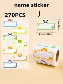 SHEIN 280pcs Cartoon Name Stickers, Colorful Label Stickers, Self-Adhesive Cube Stickers For Students Back To School Back To School