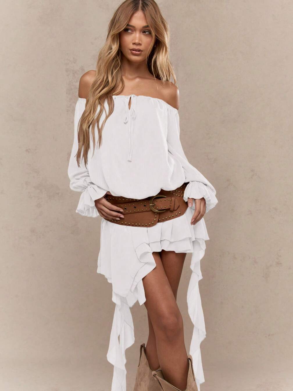 off the shoulder boho dress short RYDCOT off the Shoulder Short Sleeve Dress Summer Boho Dresses for Women  2024 Printed Bell Sleeve Vacation Sundresses Beach Dresses Flash Picks