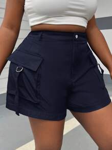 CovetEZ 夏季大码海军蓝休闲工装短裤