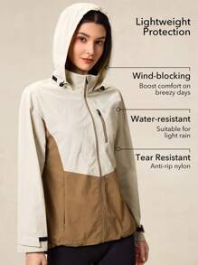 OutZeal OutZeal WaterProof Lightweight Breathable Tear Resistant Nylon Color Blocking Hiking Jacket