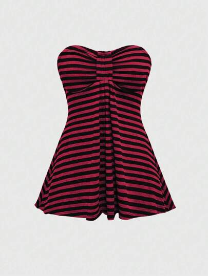 Goth Y2K Retro Stil gestreiftes Crop Top