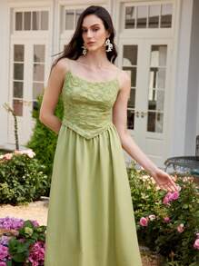 Chiquease Damen Sommer Kleid mit gewebter Stickerei, französischen Trägern, Hohlstickerei und Einsätzen für den Urlaub