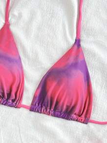 Swim Mod Ensembles de bikini imprimés tie-dye, imprimés aléatoires pour les vacances à la plage