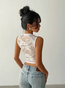 Aloruh Áo hai dây ren cổ vuông gợi cảm dành cho nữ Áo ba lỗ màu trắng dành cho nữ Áo mùa hè dành cho nữ - trắng - Xem 5