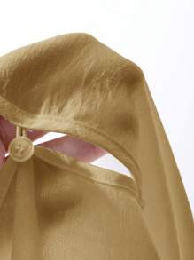 Livesso 女士纯色宽松长袖圆领休闲假日夏季衬衫学院风上衣