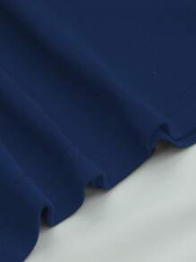 Calvaya Women's Summer Casual Plus Size Short T-Shirt, Round Neck T-Shirt With Slogan Pattern, Suitable For Summer - Navy Blue - View 4