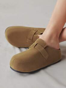 Solecia 女士厚底露趾穆勒鞋，舒适平底凉鞋 - 棕色 - 查看 7