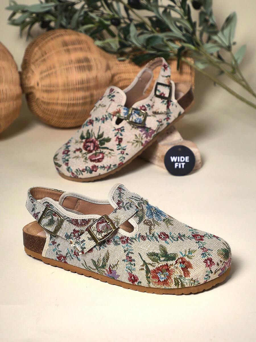 SHUZIA Women's Wide-Fit Floral Print Sling Back Comfort Clogs Mother's Day Present - Multicolor - View 1