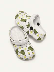 1 双幼儿户外运动卡通动物和恐龙图案透气凉鞋，可爱婴儿沙滩鞋 - 白色 - 查看 4