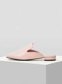 MOTF PREMIUM Ölleder-Textur Mule Schlupf-Flachschuhe