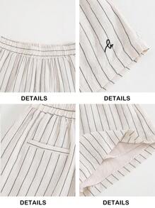 Briarwyn Pantalones cortos casuales de verano con cintura elástica a rayas para mujer. Atuendos de verano para mujer, atuendos de vacaciones en la playa, ropa casual de negocios para mujer