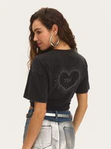 Nöista 黑色简约图案 T 恤非常适合休闲或分层造型。 - 黑色 - 查看 2