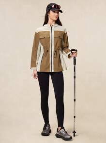 OutZeal Woman Waterproof Tear Resistant Nylon Color Blocking Hiking Jacket Windbreaker For Hiking