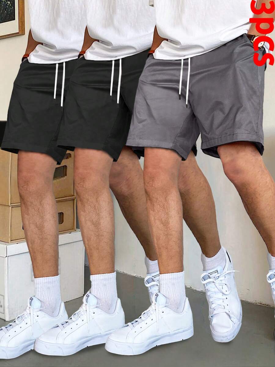 Manfinity Homme Men's Multicolor Fabric Shorts With Pockets: Breathable And Comfortable Short Length Casual Wear - Multicolor - View 1