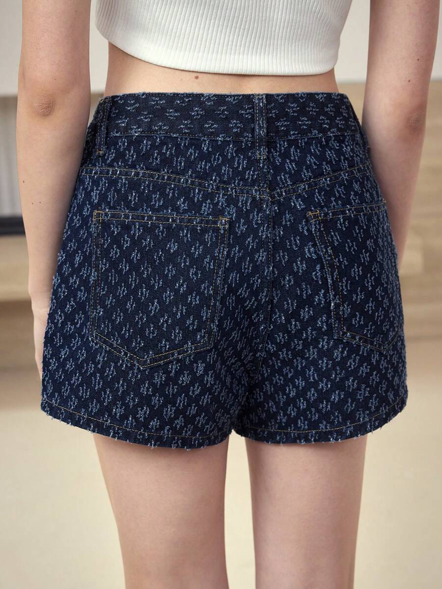 MOTF STUDIO WASHED SLANT POCKET DENIM SHORTS - Dark Wash - View 2