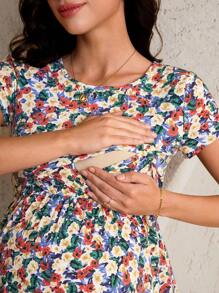 MaterniWear Vestito estivo a maniche corte per donne incinte, alla moda