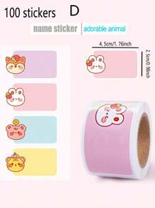 SHEIN 280pcs Cartoon Name Stickers, Colorful Label Stickers, Self-Adhesive Cube Stickers For Students Back To School Back To School