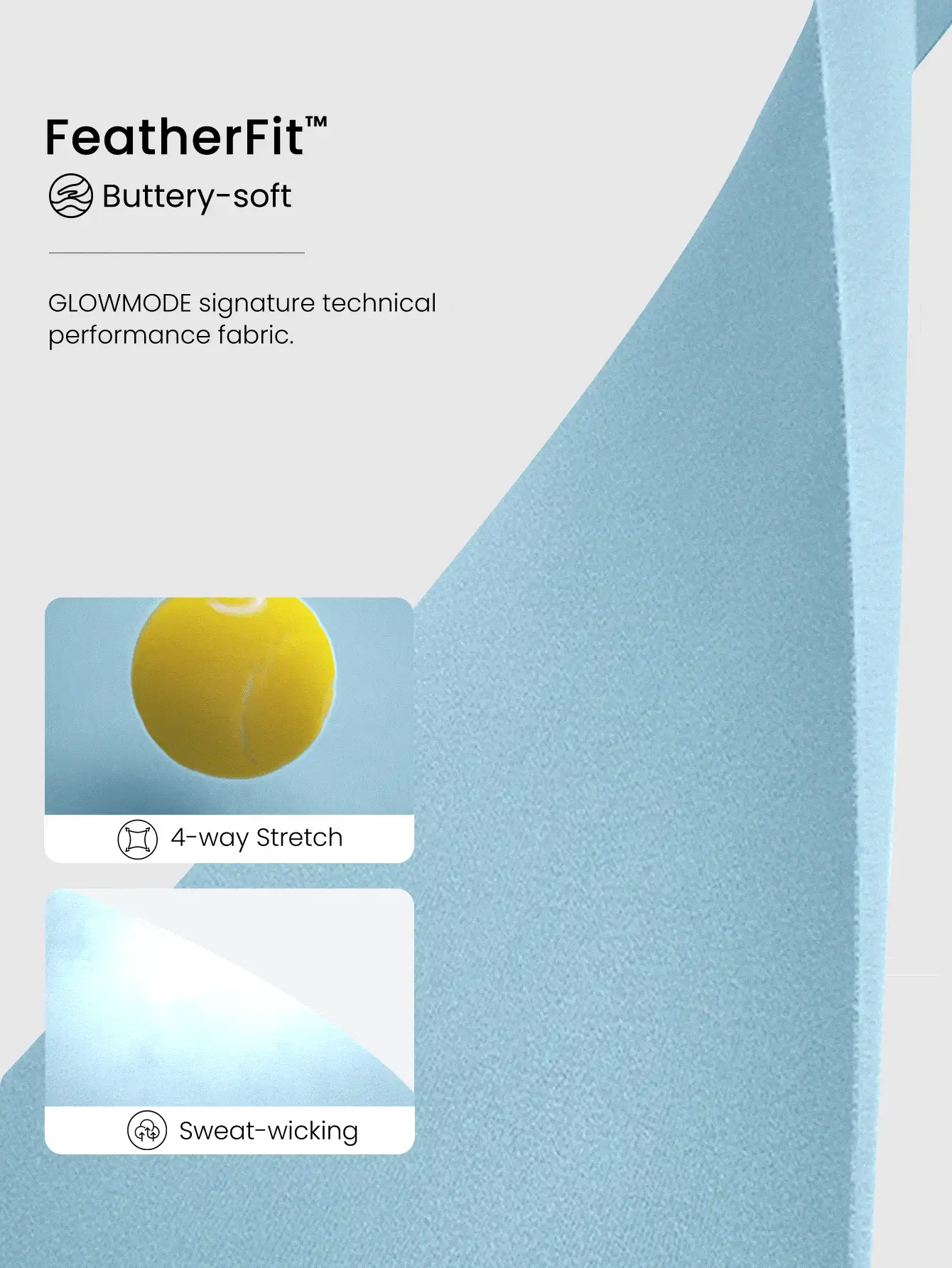 GLOWMODE FeatherFit™ U Back Cutout Active Crossover Tank Top Light Support Low Impact Yoga Daily Fall Winter - Aqua Blue - View 4