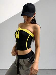 StreetHx Cropped com Estampa Numérica e Contraste de Cor para Mulheres - Multicolorido - Visão 6
