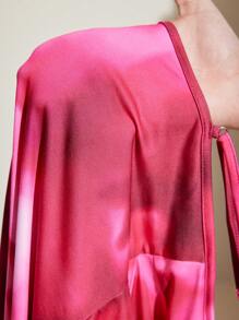 Slaydiva Elegant & Romantic & Party Plus Size Women Twist Print Bodycon Slit Dress - Hot Pink - View 7