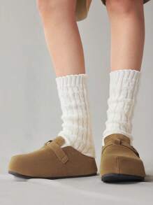 Solecia 女士厚底露趾穆勒鞋，舒适平底凉鞋 - 棕色 - 查看 10