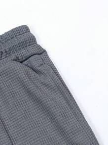 Manfinity Homme 宽松男士四分之一拉链运动衫和抽绳腰运动裤套装男士休闲装，秋季服装 - 深灰色 - 查看 5