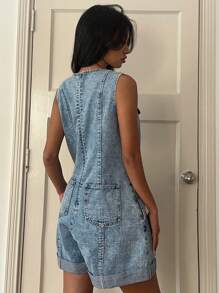Siren Gaze Women's Casual Loose Denim Overall Shorts And Jumpsuit, Blue, Summer Beach Vacation, Suitable For Daily Dating, Night Out, Nightclubs, Parties, Get-Togethers, Pool Parties, Holiday Women's Women's Clothing;Mother Day/Mom/Mother/ Mommy/Mother's Day/Mama/Mum/Mother's Day Gift