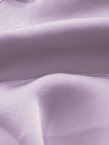 DAZY Minimalist Satin Robe & Pajama Pants Sleepwear Set - Mauve Purple - View 6