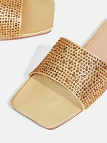 CUCCOO TILAWA Women's Red Fashionable Metal Buckle Flat Sandals - Gold - View 6