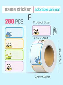 SHEIN 280pcs Cartoon Name Stickers, Colorful Label Stickers, Self-Adhesive Cube Stickers For Students Back To School Back To School