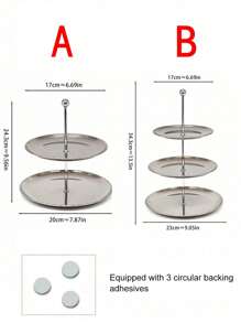2/3 Layer Cake Stand, Fruit Snack Tray, Stainless Steel Tray, Detachable Restaurant Stand, Dessert Stand, Snack Tray, Candy, Storage Rack
