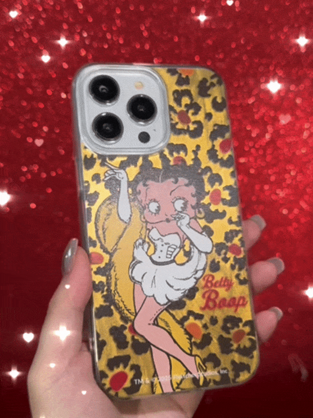 Betty Boop x SHEIN Leopardmönstrat mobilskal, Trendigt mobilskal, Kompatibelt med , Presentidéer, Fest, Helgdag, Alla hjärtans dag - Multifärgad - Visa 2