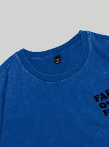 Manfinity EMRG Plus Size Men's Slogan Print Round Neck Short Sleeve Casual Versatile T-Shirt