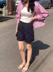 DAZY Women Casual Simple Fashion Shirt, For Daily Wear Fall,Winter - Purple - View 6