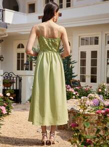 Chiquease Damen Sommer Kleid mit gewebter Stickerei, französischen Trägern, Hohlstickerei und Einsätzen für den Urlaub