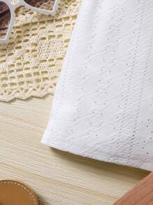 女婴夏季休闲白色上衣和松紧腰短裤两件套 - 彩色 - 查看 6