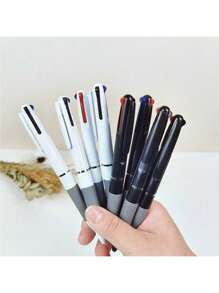 SHEIN 3 Black, 3 White + Beige Ballpoint Pen Pencil Case