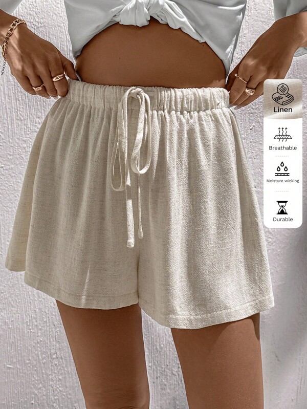 Easowa Old Money Style Women Linen Casual Shorts For Women, Suitable For Spring & Summer