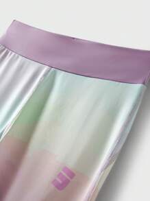 JNSQ Tween Girl Tie-Dye Print Outdoor Sports Leggings - Purple - View 8