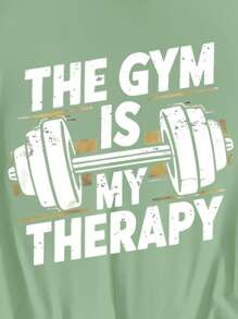 SHEIN LUNE 女士休闲短袖图案印花 T 恤，舒适百搭，适合运动、居家和街头穿着 - 薄荷綠 - 查看 6