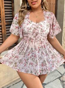 Flirla Plus Size Short Sleeve Shirt, Fashion And Suitable For Summer - Pink - View 4