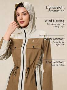 OutZeal Woman Waterproof Tear Resistant Nylon Color Blocking Hiking Jacket Windbreaker For Hiking