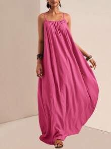 Zivah 2025 Summer New Arrival Music Festival, Easter, St. Patrick's Day, Western, Nomadic, Birthday Party, Graduation, Student, Daily Wear, All-Match Versatile, Casual, Vacation, Cruise, Beach, Sunbathing, Internet Celebrity, Spaghetti Strap, Adjustable Buckle, Vertical Texture, Loose, Khaki Women Dress Summer Dresses For Women,Sun Dresses For Women