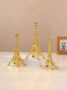 1pc Gold Paris Eiffel Tower Model Creative Window Display Metal Crafts Suitable For Home And Office Decoration, Birthday, Mother's Day, Christmas, Light To Carry And Not Easy To Fade, Three Sizes Of Large, Medium And Small For You To Choose. - Gold - View 9